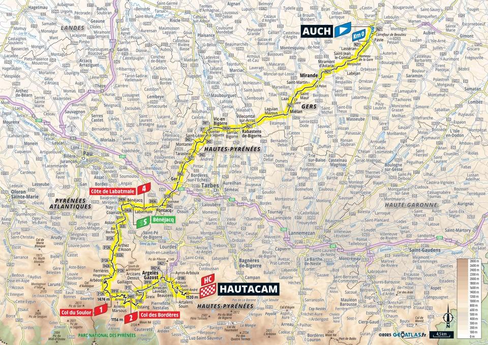 2025 Tour de France stage 12 map