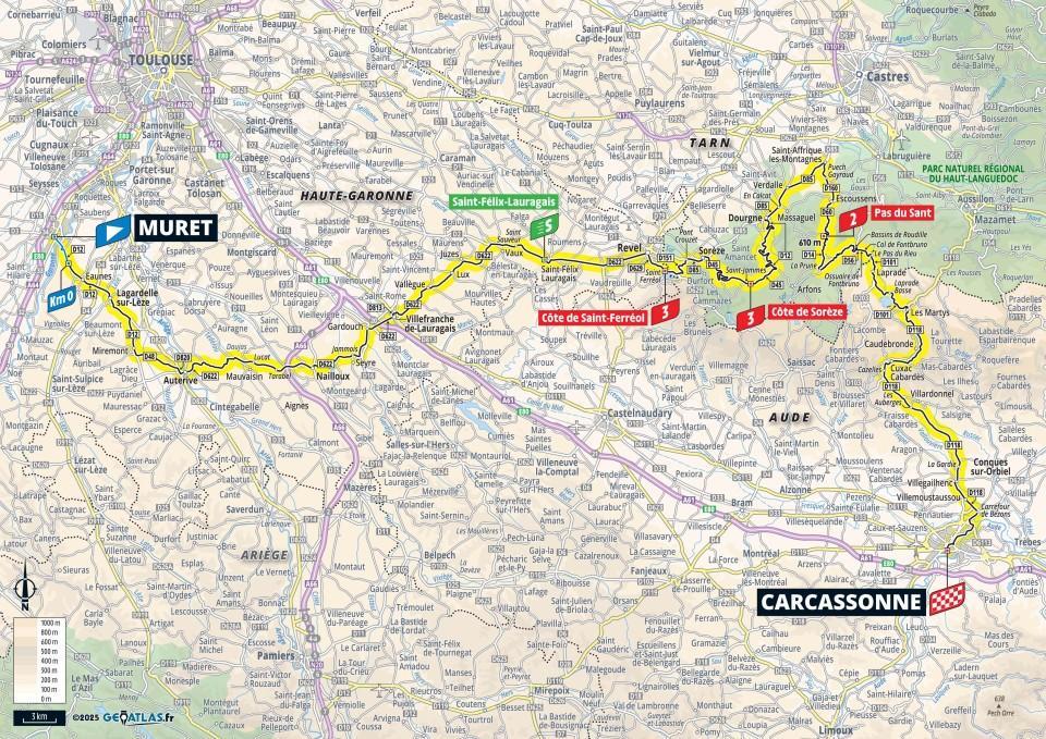 2025 Tour de France stage 15 map