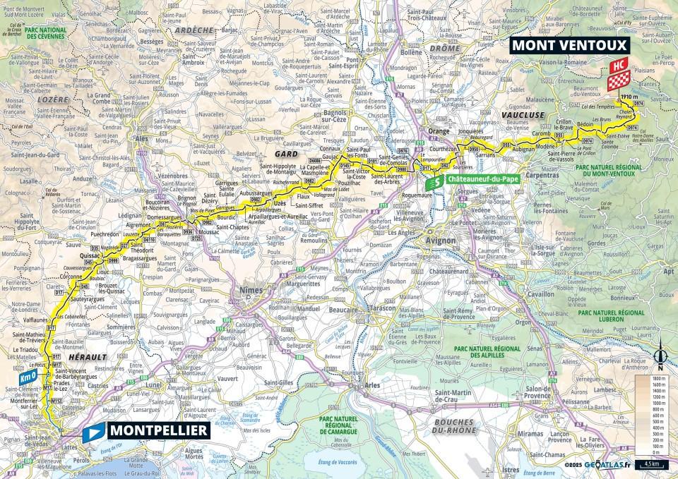 2025 Tour de France stage 16 map