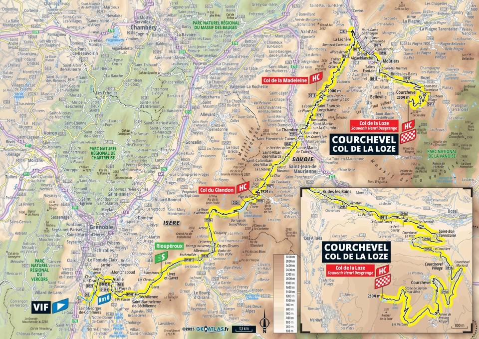 2025 Tour de France stage 18 map