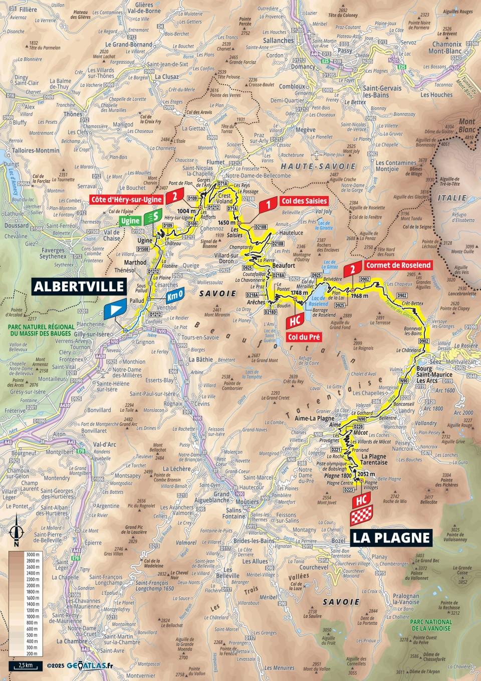 2025 Tour de France stage 19 map
