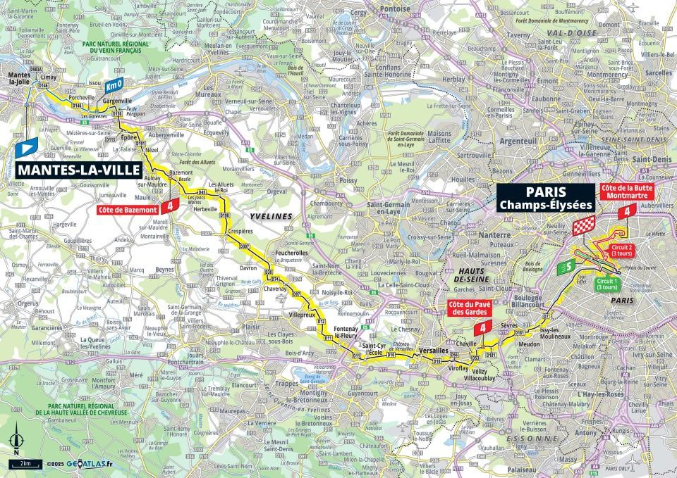 2025 Tour de France stage 21 map