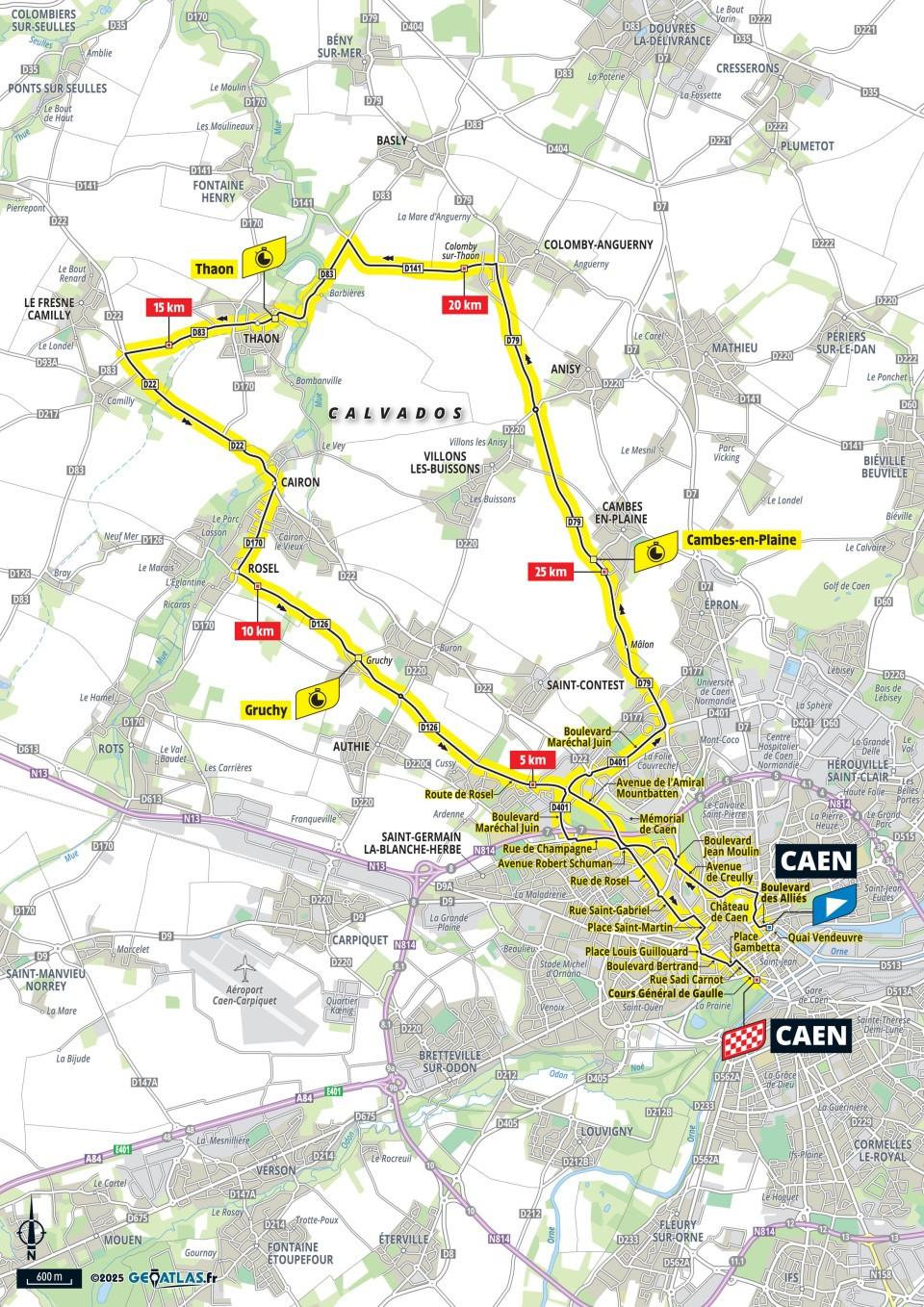 2025 Tour de France stage 5 map