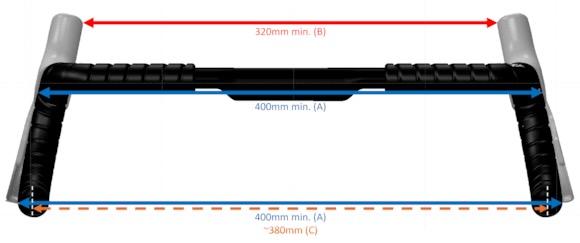 2025 UCI handlebar width measurements annotated