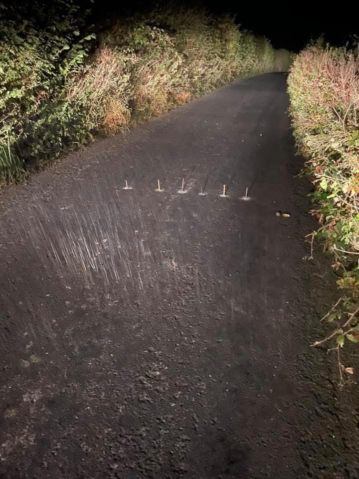 Spikes in road - North Yorkshire