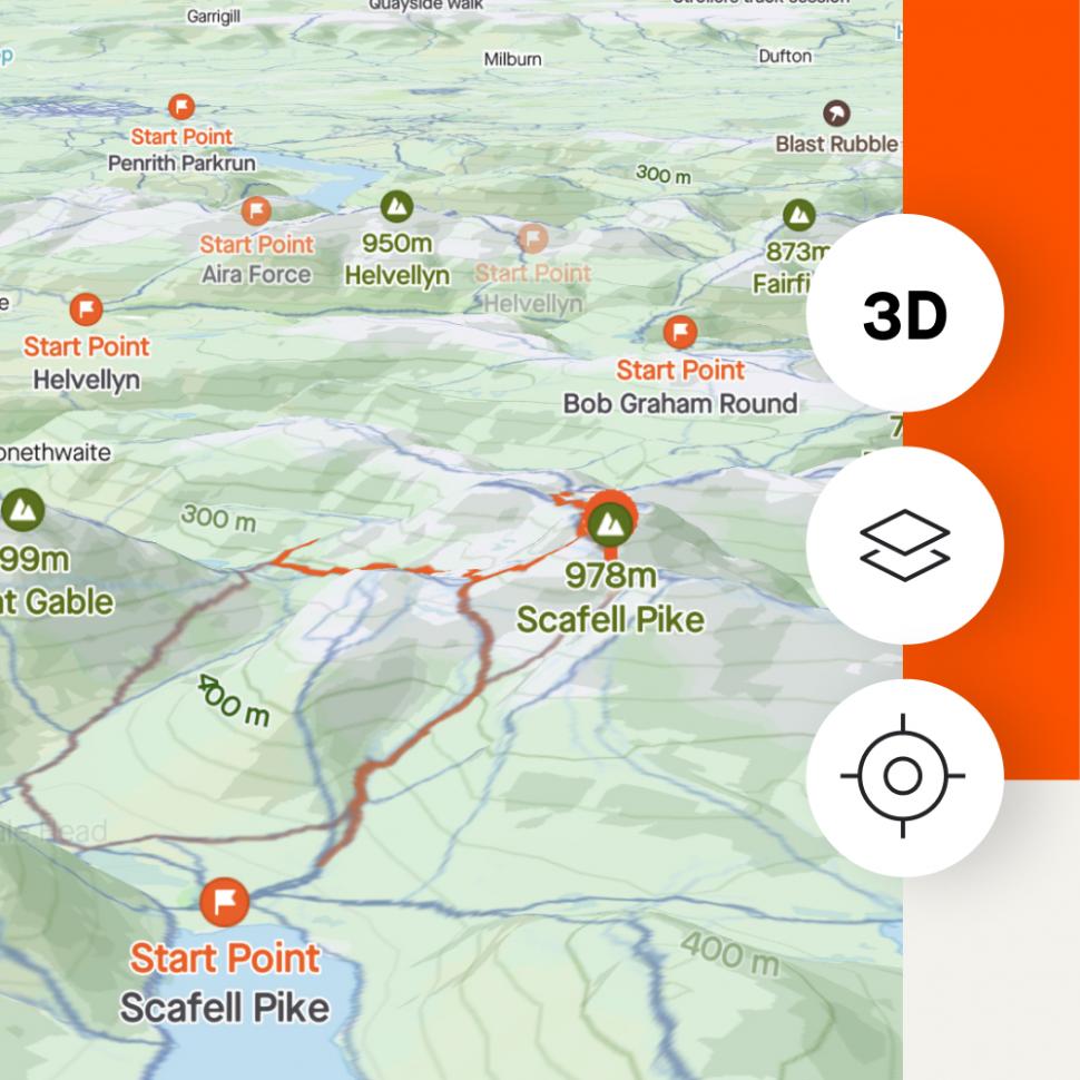 2022 Strava 3D maps Scafell Pike - UK