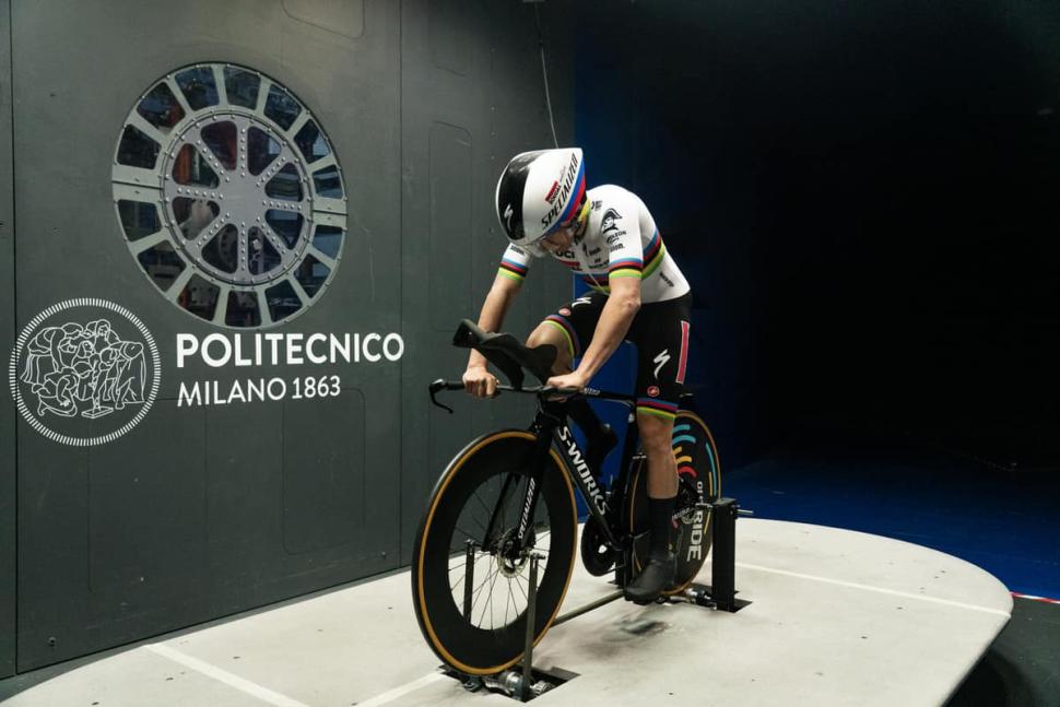 2025 Remco Evenepoel TT aerocoach wheel wind tunnel