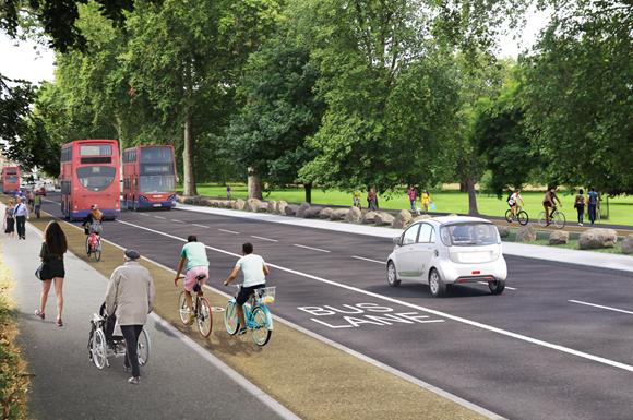 TfL Lea Bridge and Clapton cycle lane (TfL press release)