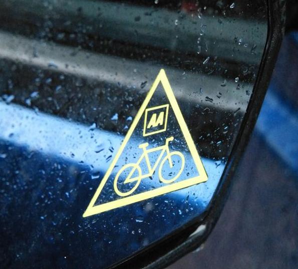 AA Think Bike campaign sticker