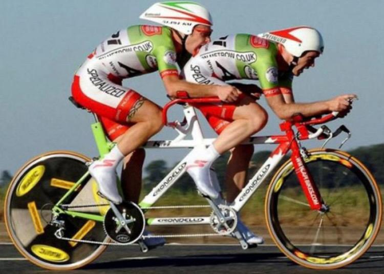 Aero position on tandem