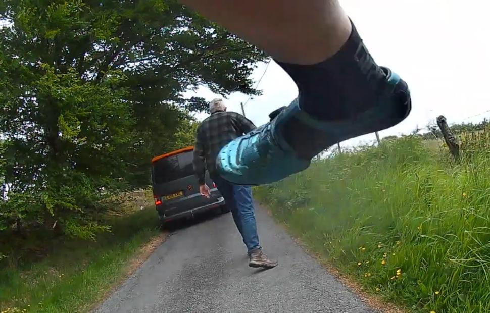 Van driver allegedly shoves cyclist to the ground in road rage confrontation after collision in Carmarthenshire