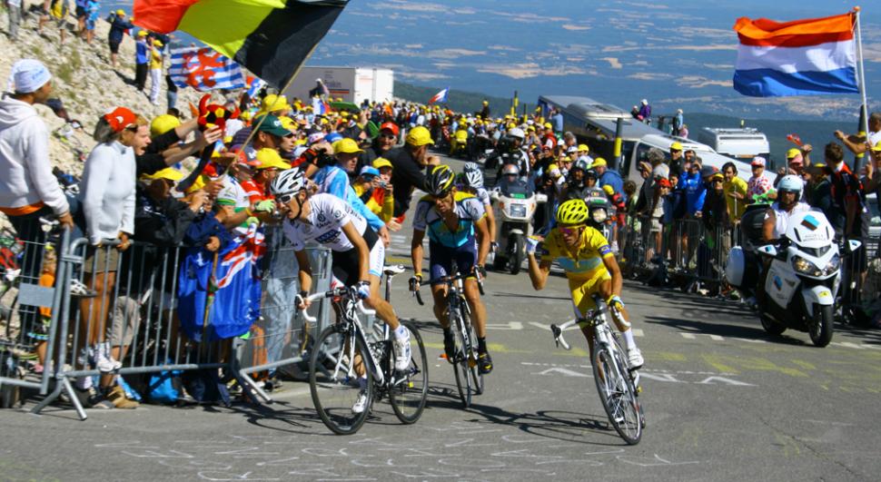 Andy Schleck, Lance Armstrong and Alberto Contador, 2009 Tour de France