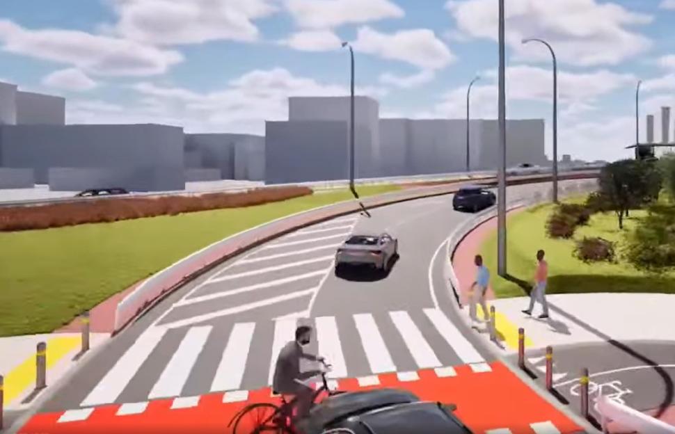 Animated cyclist hit by driver in Kyiv road plan video