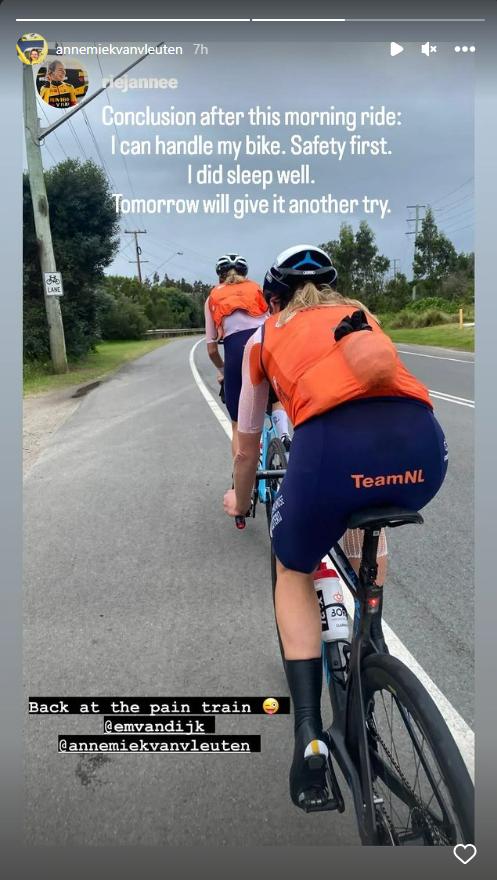 Annemiek van Vleuten training after world crash (Instagram, Annemiek van Vleuten)