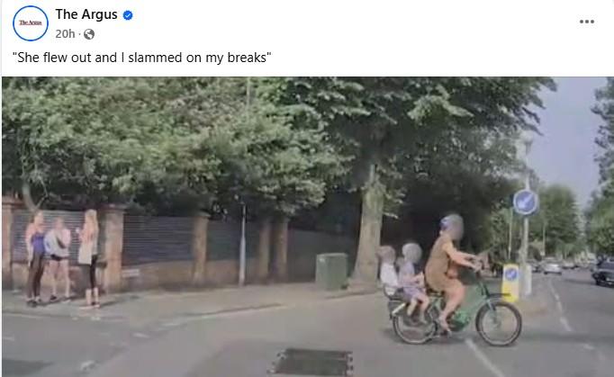 Argus near miss social media post