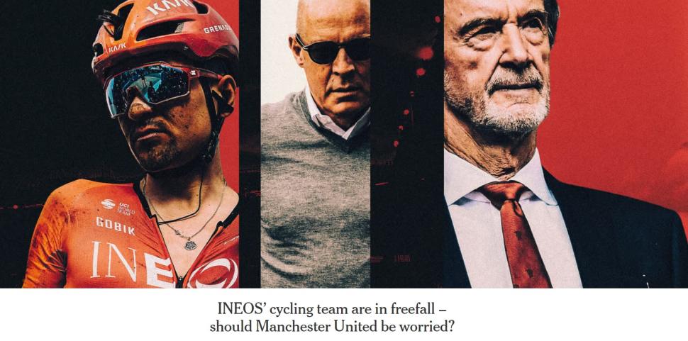 Athletic Ineos cycling/football headline