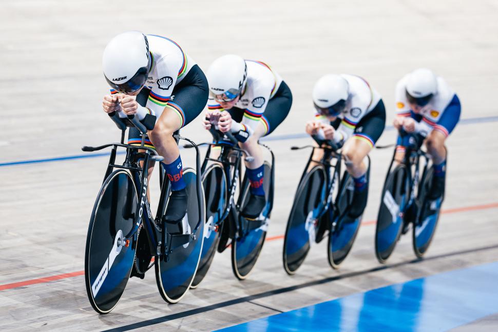 Team GB women&rsquo;s team pursuit, 2024 European track championships (Alex Whitehead/SWpix.com)