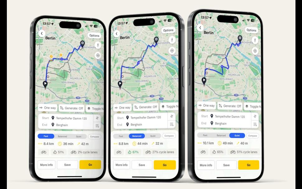 Beeline app route options