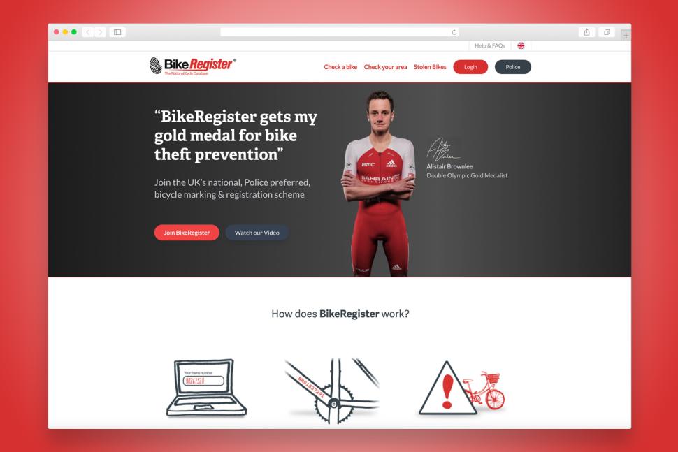 Bike Register website
