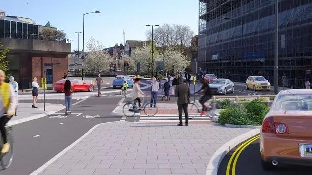 Bristol Old-Market new cycleway (Bristol City Council)