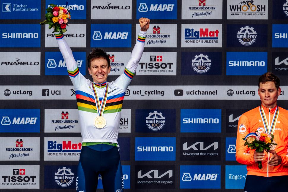 Tadej Pogačar wins the 2024 world road race championships, Zurich (Chris Auld/SWpix.com)
