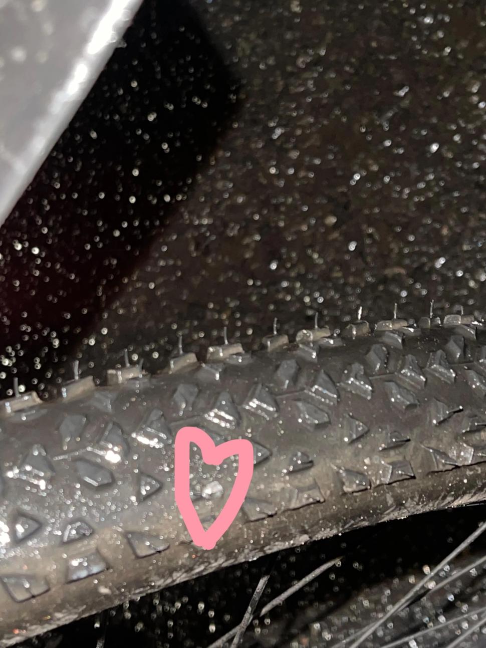 Caltrop stuck in tyre (u/ScoTTaiko on Reddit)