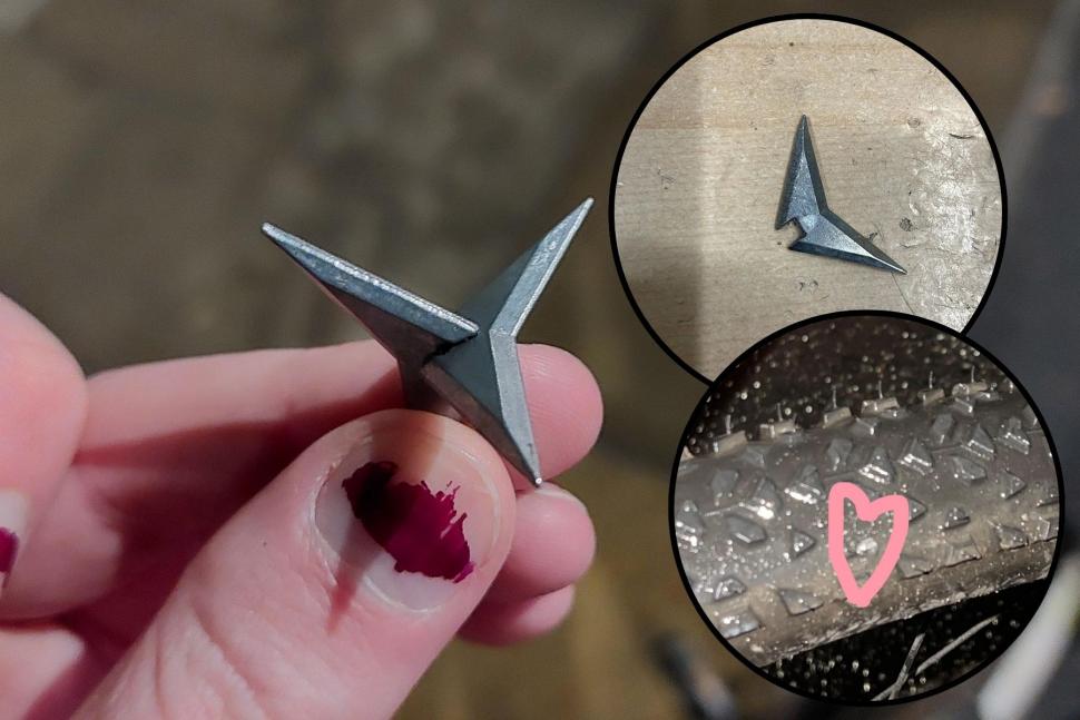 Caltrops strewn across Leith Walk, Edinburgh (Reddit)