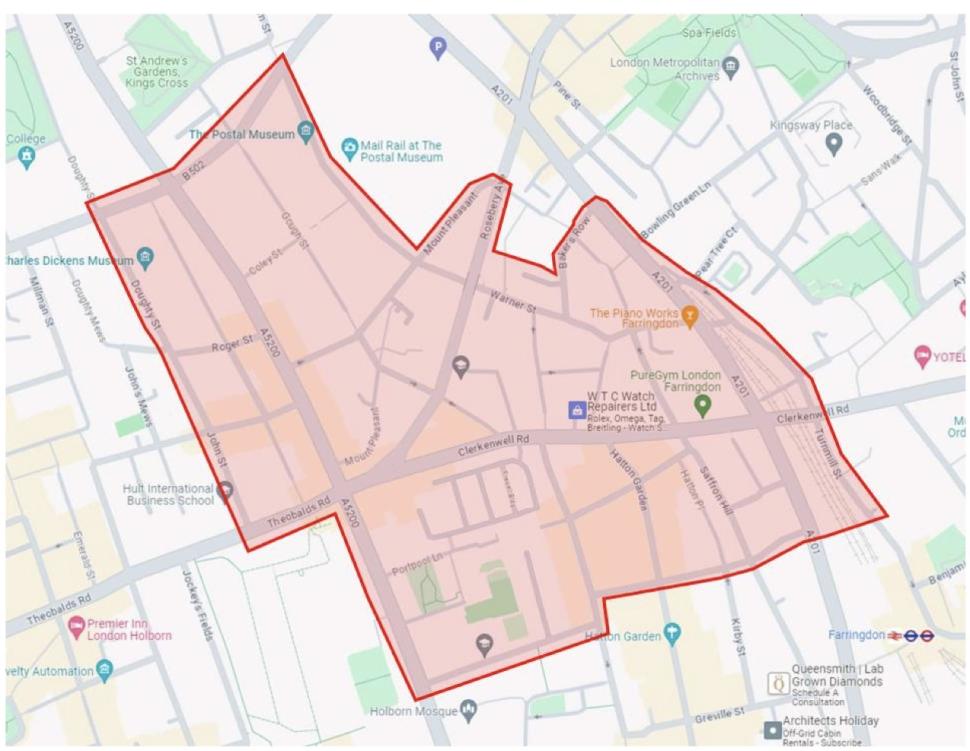 Camden cycling and walking scheme consultation area