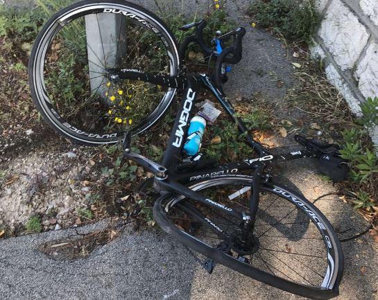 Chris Froome's Pinarello Dogma after hit and run
