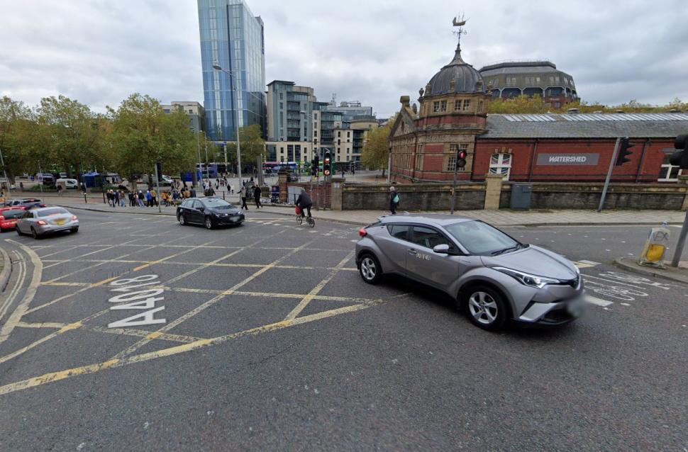 College Green, Anchor Road junction, Bristol (Google Maps)