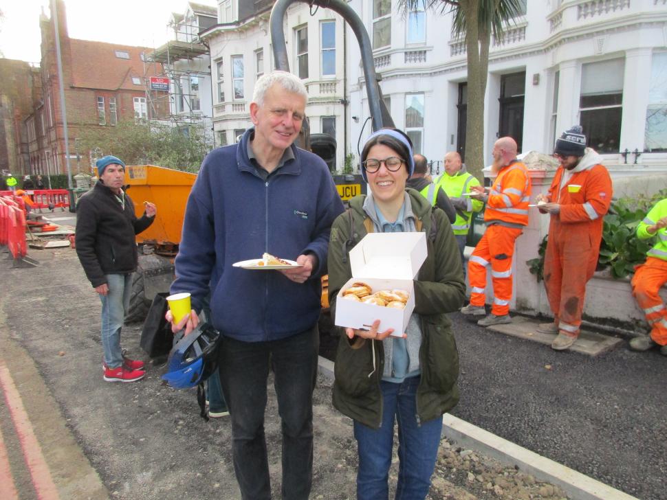Councillor Trevor Muten with Iliana Koutsou of Bricycles