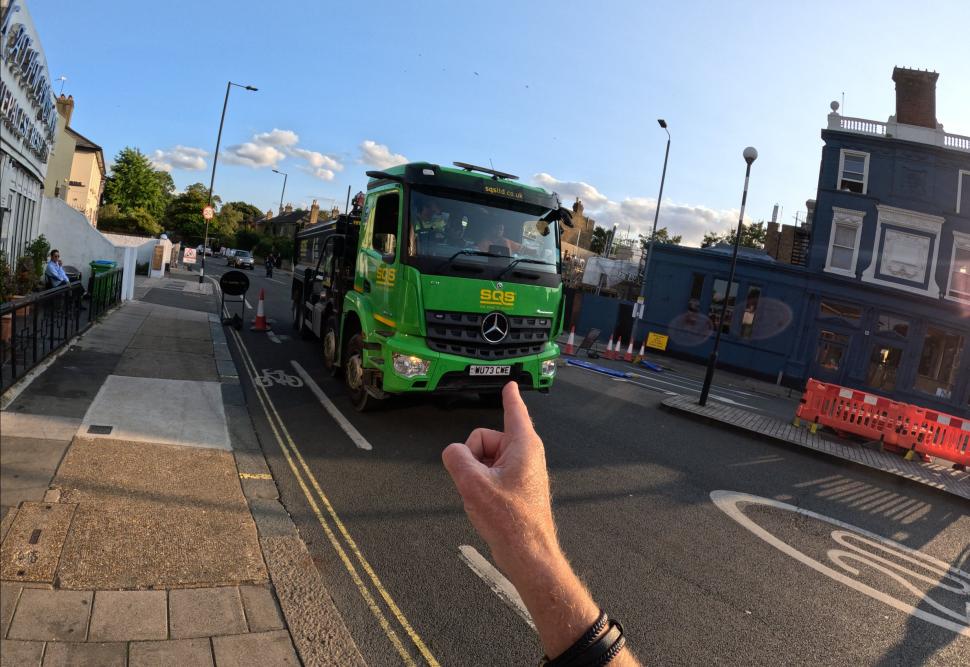 CyclingMikey catches lorry driver going through No Entry sign on Paddenswick Road, west London