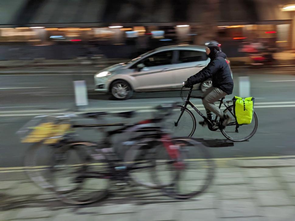 Cyclist and car (copyright Simon MacMichael)