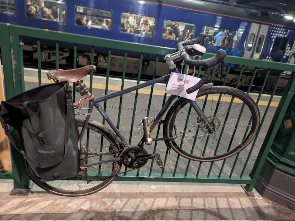 Cyclist issued warning letter for locking bike to railing at Waverley station, Edinburgh