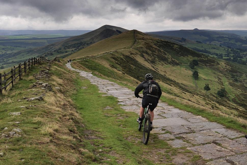 Cyclist in Peak District