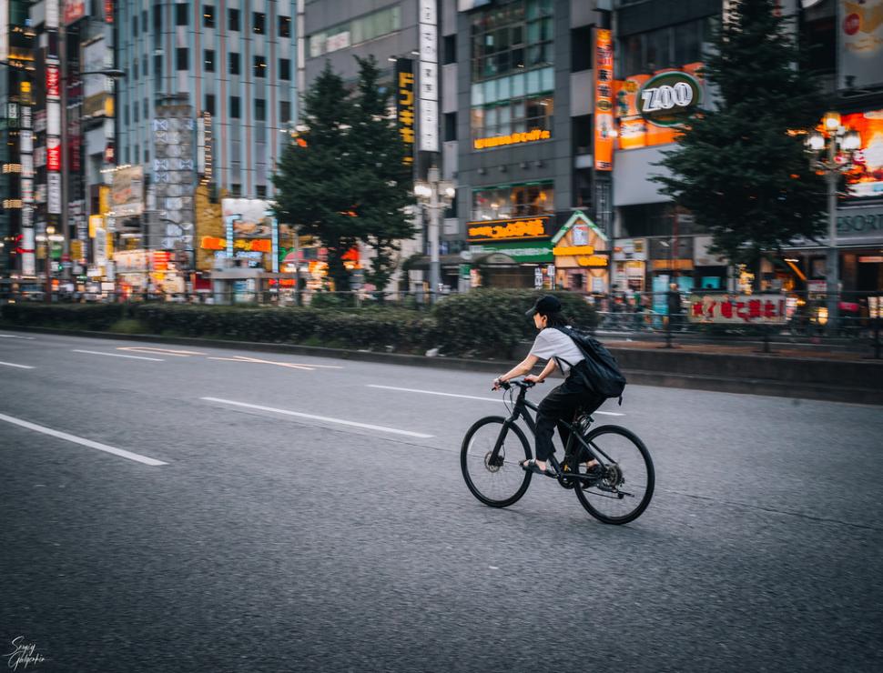 Cyclist in Tokyo