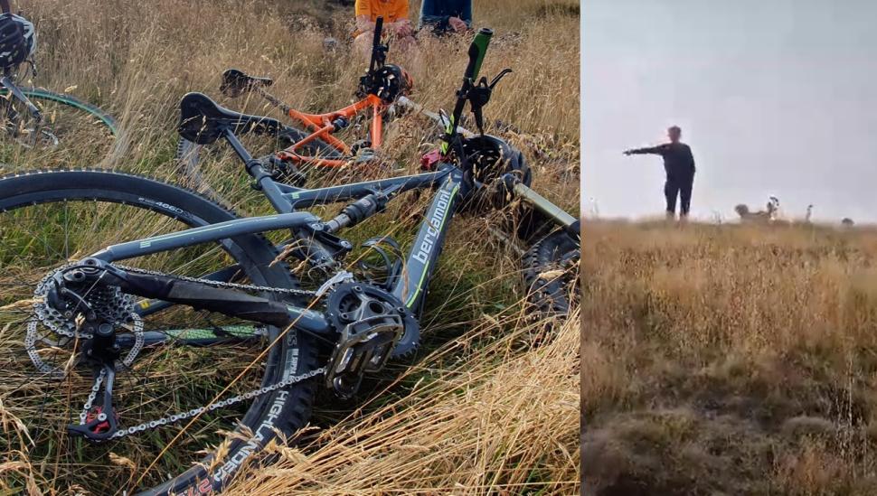 Cyclists confronted by councillor on British Camp, Malvern Hills (supplied)