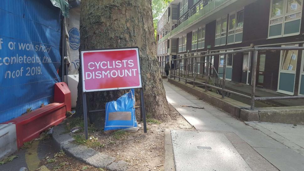 Cyclists dismount.JPEG