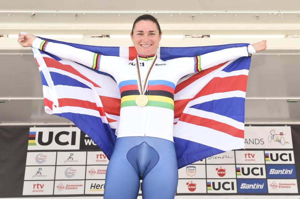 Dame Sarah Storey after winning C5 TT at 2019 Paracycling World Championships.JPG