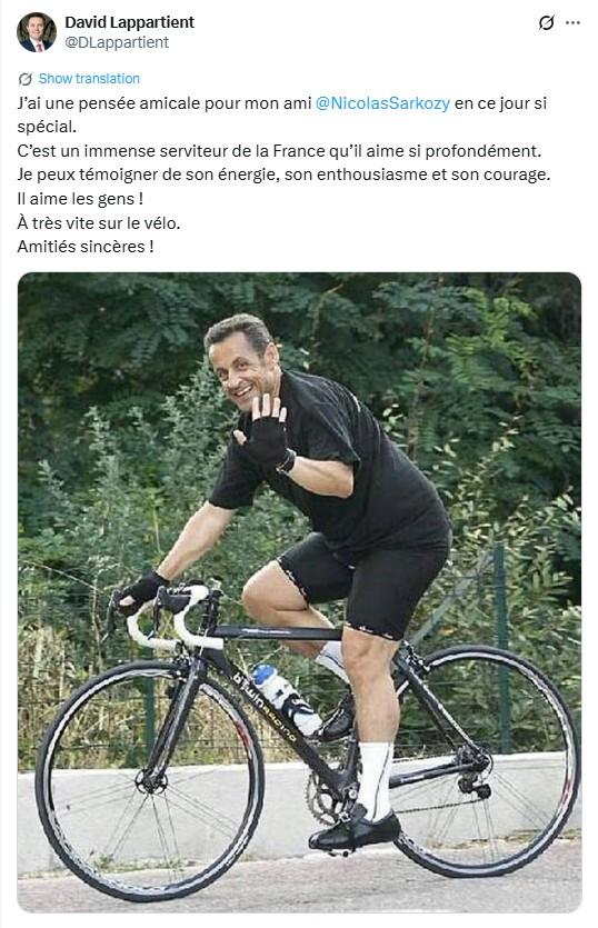 David Lappartient posts in support of Nicolas Sarkozy