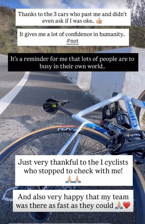 Demi Vollering crashes during training ride
