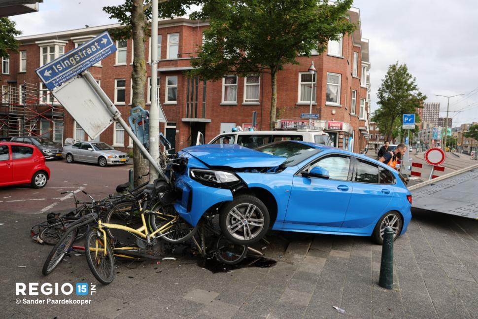 Driver crashes into bikes