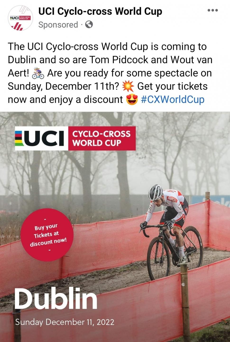 Dublin UCI Cyclocross World Cup ad (UCI Cyclo-cross World Cup)