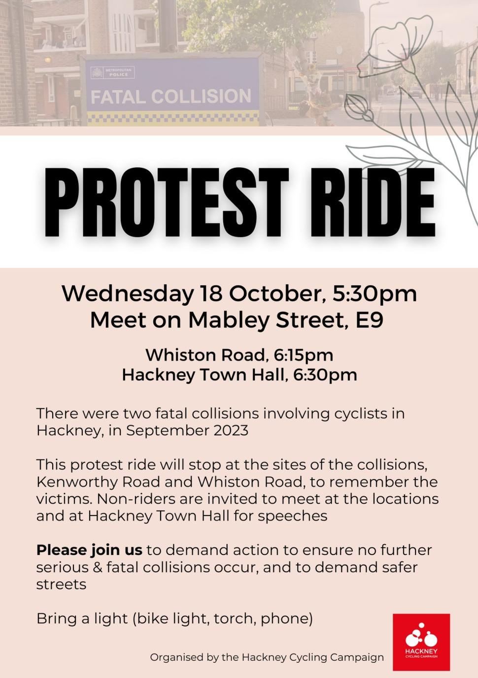 Hackney Cycling Campaign protest