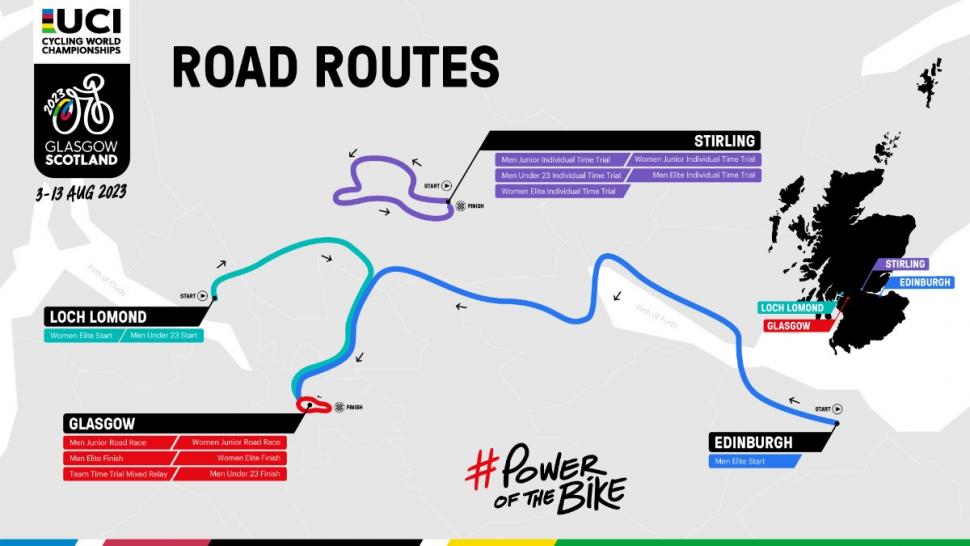 2023 UCI Road World Championships routes