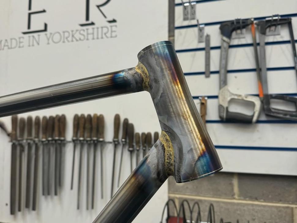 Feather Cycles custom frame head tube