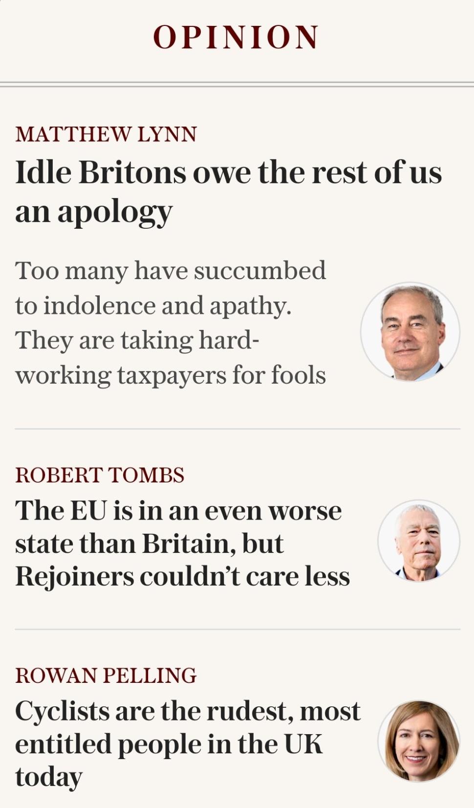 Telegraph columns 16/2/2024