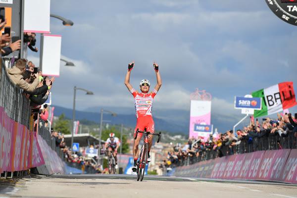 Giro d'Ital;ia 2019 Stage 6 - Fausto Masnada wins (picture RCS Sport, La Presse)