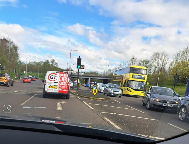 Gladstone Road junction cycle lane works, Farnworth (Gareth Alcock)