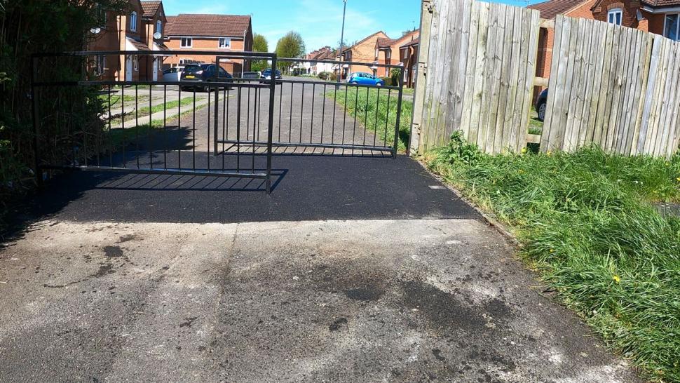 "Disappointing" barriers installed on Nuneaton active travel route (@BicycleBenUK)